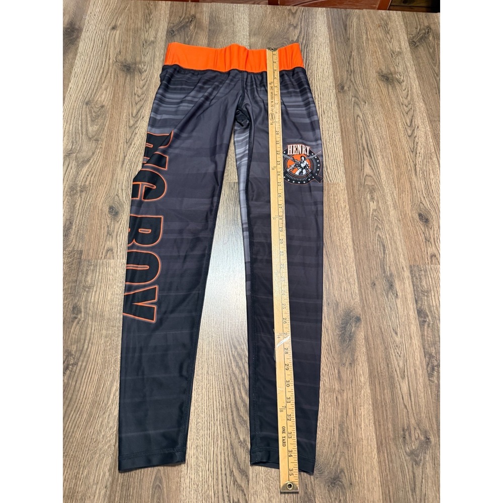 Mojo Sports Gear Pants Women's Size Medium Gray Black Orange Leggings Pull On - Picture 10 of 11